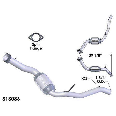 Catalytic Converter and Pipe Assembly OEM Industries 313086