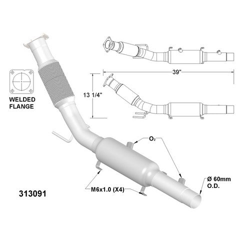 Catalytic Converter and Pipe Assembly OEM Industries 313091