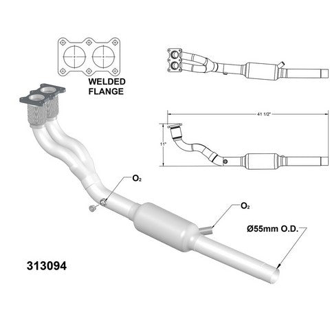 Catalytic Converter and Pipe Assembly OEM Industries 313094