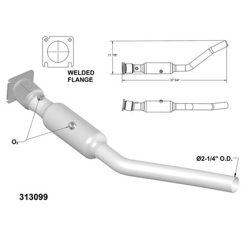 Catalytic Converter and Pipe Assembly OEM Industries 313099