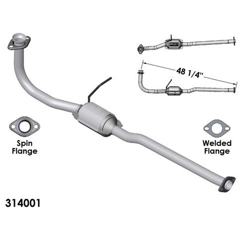 Catalytic Converter and Pipe Assembly OEM Industries 314001