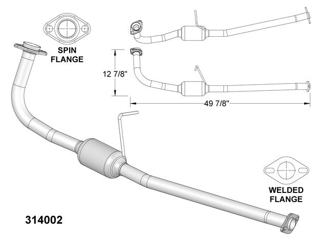 Catalytic Converter and Pipe Assembly OEM Industries 314002
