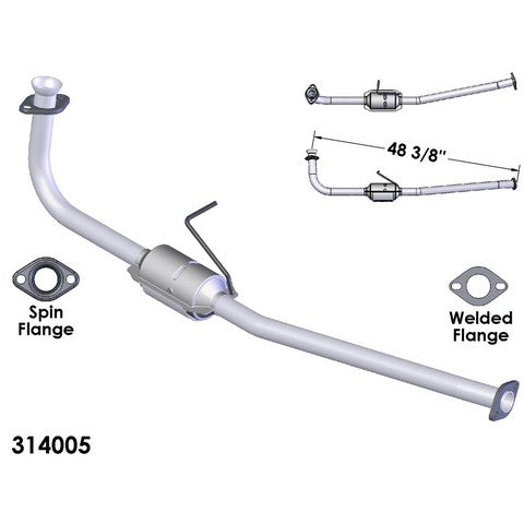 Catalytic Converter and Pipe Assembly OEM Industries 314005