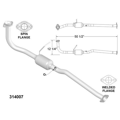 Catalytic Converter and Pipe Assembly OEM Industries 314007