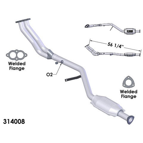 Catalytic Converter and Pipe Assembly OEM Industries 314008
