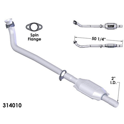 Catalytic Converter and Pipe Assembly OEM Industries 314010