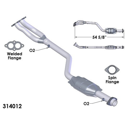 Catalytic Converter and Pipe Assembly OEM Industries 314012