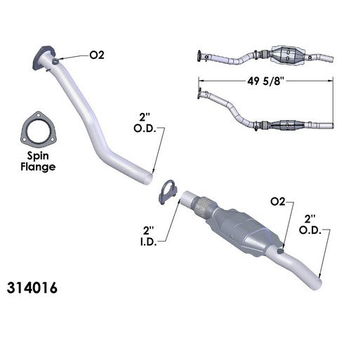Catalytic Converter and Pipe Assembly OEM Industries 314016