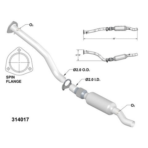 Catalytic Converter and Pipe Assembly OEM Industries 314017