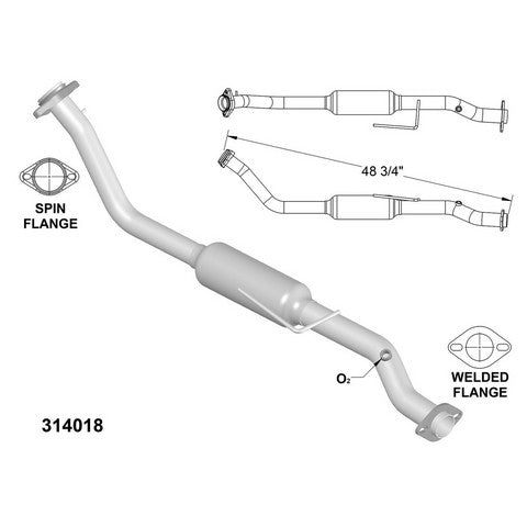 Catalytic Converter and Pipe Assembly OEM Industries 314018