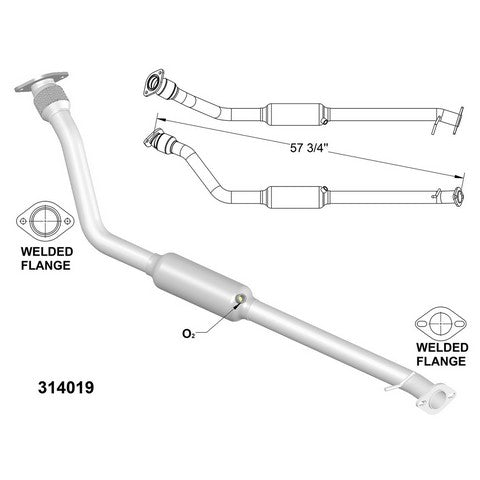 Catalytic Converter and Pipe Assembly OEM Industries 314019