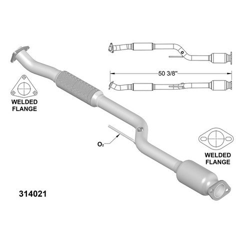 Catalytic Converter and Pipe Assembly OEM Industries 314021