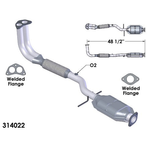 Catalytic Converter and Pipe Assembly OEM Industries 314022