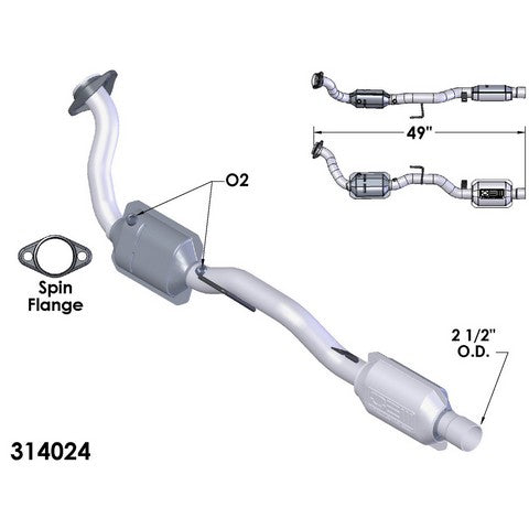Catalytic Converter and Pipe Assembly OEM Industries 314024