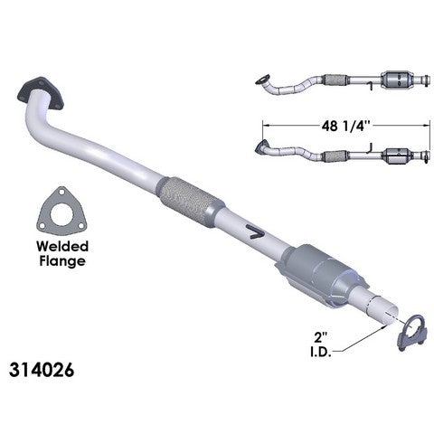 Catalytic Converter and Pipe Assembly OEM Industries 314026