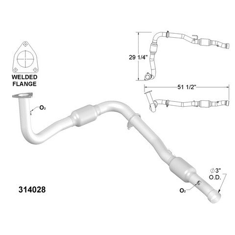 Catalytic Converter and Pipe Assembly OEM Industries 314028