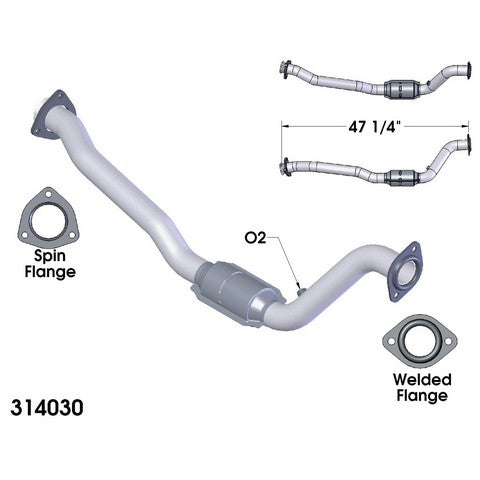 Catalytic Converter and Pipe Assembly OEM Industries 314030