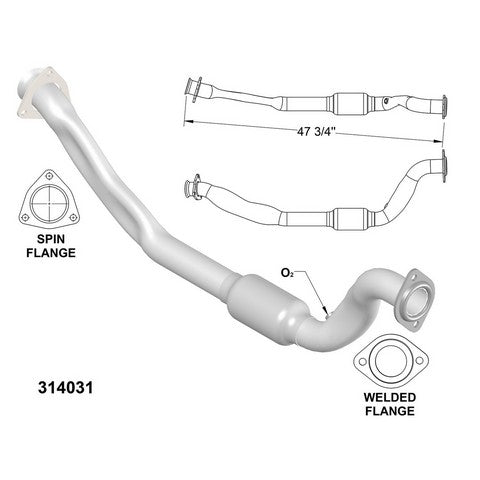 Catalytic Converter and Pipe Assembly OEM Industries 314031