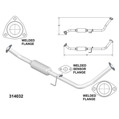 Catalytic Converter and Pipe Assembly OEM Industries 314032