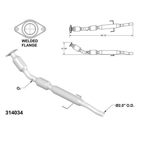 Catalytic Converter and Pipe Assembly OEM Industries 314034