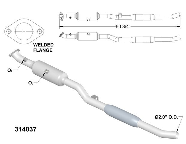 Catalytic Converter and Pipe Assembly OEM Industries 314037