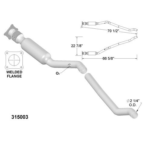 Catalytic Converter and Pipe Assembly OEM Industries 315003