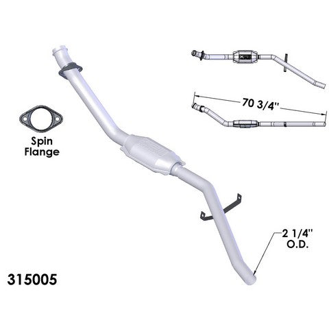 Catalytic Converter and Pipe Assembly OEM Industries 315005