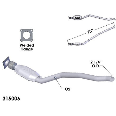 Catalytic Converter and Pipe Assembly OEM Industries 315006