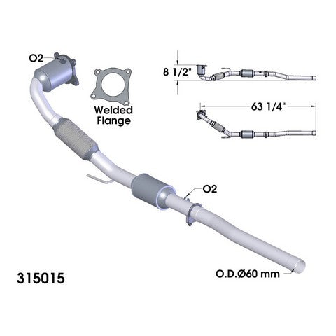 Catalytic Converter and Pipe Assembly OEM Industries 315015