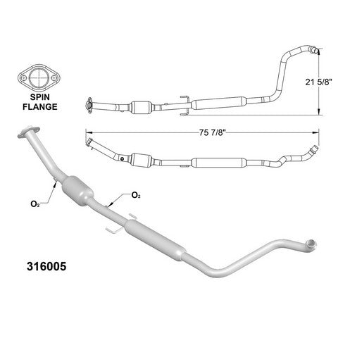 Catalytic Converter and Pipe Assembly OEM Industries 316005