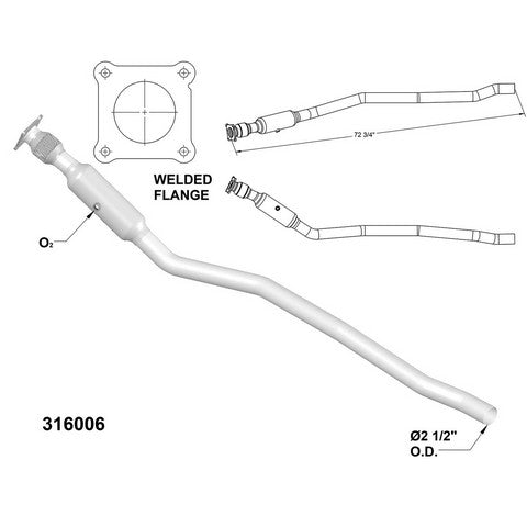 Catalytic Converter and Pipe Assembly OEM Industries 316006