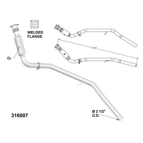 Catalytic Converter and Pipe Assembly OEM Industries 316007