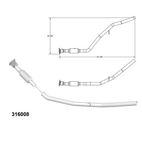 Catalytic Converter and Pipe Assembly OEM Industries 316008