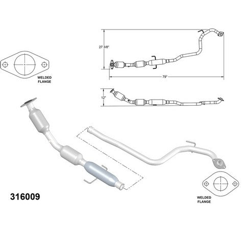 Catalytic Converter and Pipe Assembly OEM Industries 316009