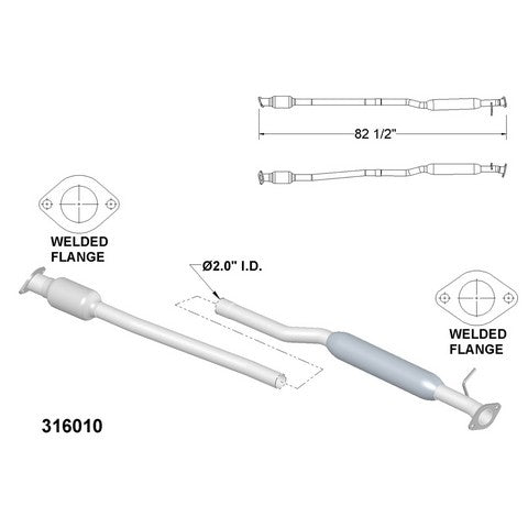 Catalytic Converter and Pipe Assembly OEM Industries 316010