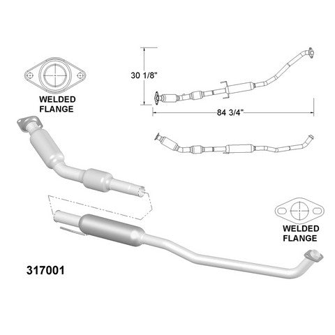 Catalytic Converter and Pipe Assembly OEM Industries 317001