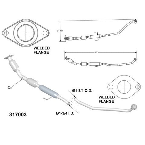 Catalytic Converter and Pipe Assembly OEM Industries 317003