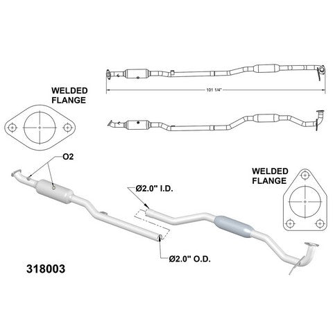 Catalytic Converter and Pipe Assembly OEM Industries 318003
