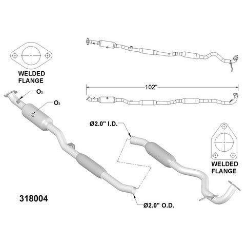 Catalytic Converter and Pipe Assembly OEM Industries 318004
