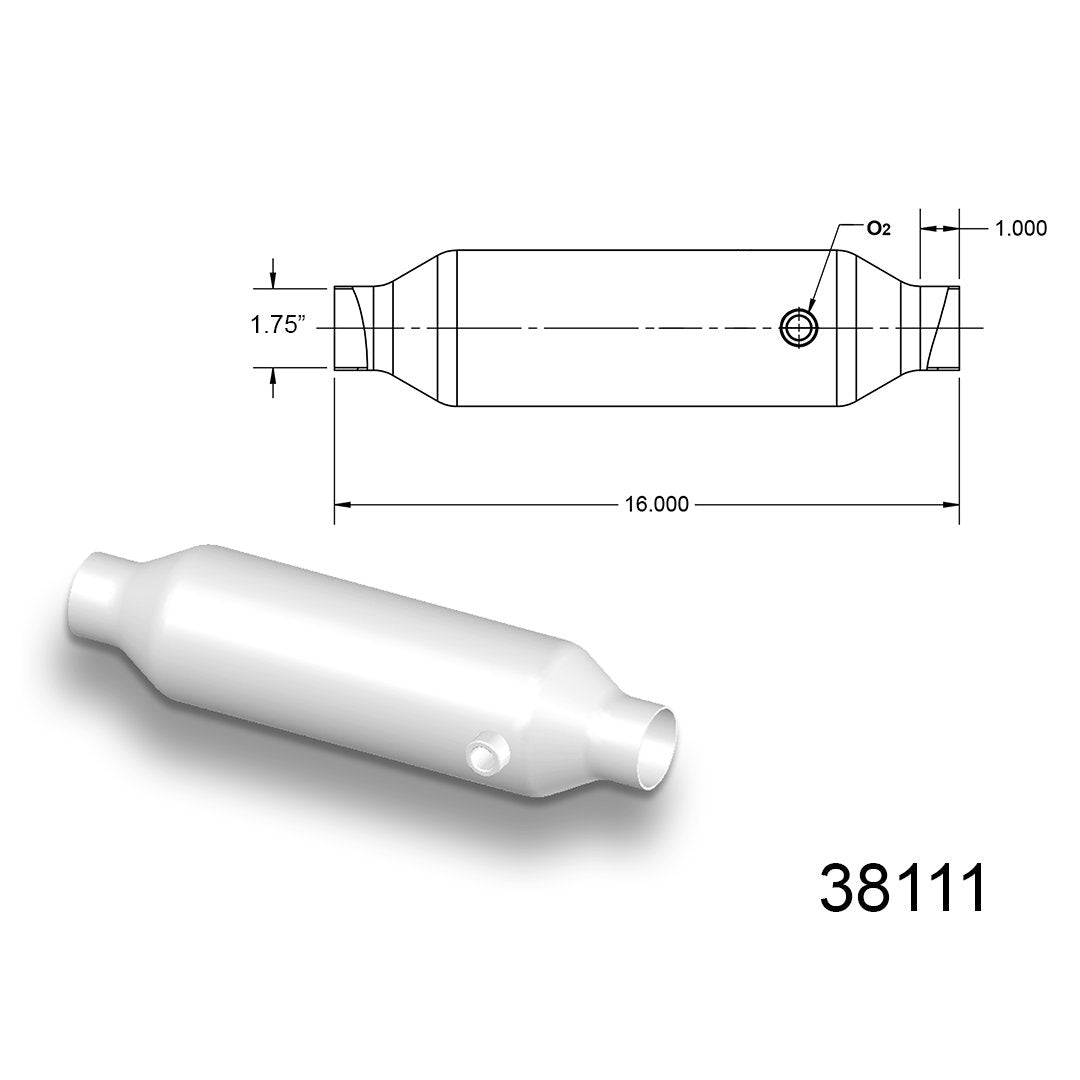 16" OBDII End O2 Sensor