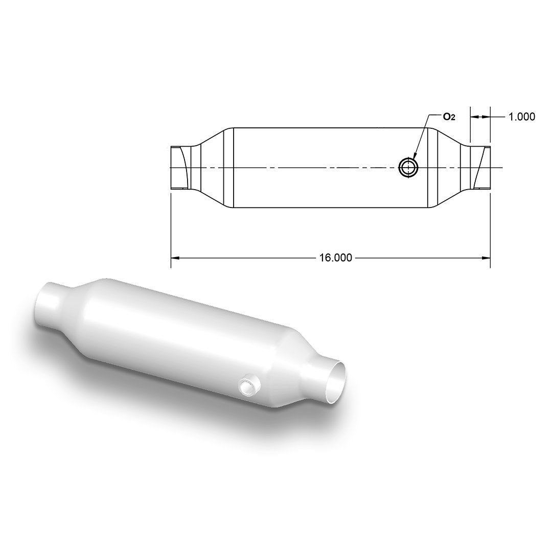 16" OBDII End O2 Sensor